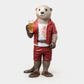 High-quality 3d Otter Fashion With Flanders Red Ale Concept