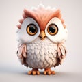 High-quality 3d Owl With Big Eyes - Cute And Fantasy Style