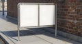 Dual Outdoor Metal Frame Poster Mockup on City Sidewalk Royalty Free Stock Photo