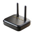 3d wireless router with antennas isolated on transparent background Royalty Free Stock Photo