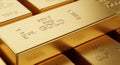 Close up of Shiny Gold Ingots for Investment and Wealth Concept Royalty Free Stock Photo