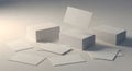 Stack of Blank White Business Cards Mockup with Floating Card Royalty Free Stock Photo