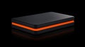 Futuristic Minimalist Device or Console with Vibrant Orange Illumination on a Dark Background Royalty Free Stock Photo