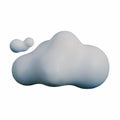 A high-quality 3D render of a white and blue cloud floating in a clear, soft-lit environment Royalty Free Stock Photo