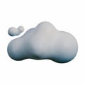 A high-quality 3D render of a white and blue cloud floating in a clear, soft-lit environment Royalty Free Stock Photo