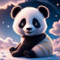 3D rendering of a cute panda featuring cute generative AI suitable for 4K HD wallpaperst Royalty Free Stock Photo