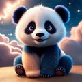 3D rendering of a cute panda featuring cute generative AI suitable for 4K HD wallpaperst Royalty Free Stock Photo