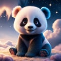3D rendering of a cute panda featuring cute generative AI suitable for 4K HD wallpaperst Royalty Free Stock Photo