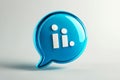 High-quality 3D rendering of a glossy blue information icon, perfect for digital or web design Royalty Free Stock Photo