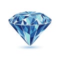 High-quality 3D rendering of a polished blue diamond gemstone Royalty Free Stock Photo