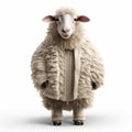 High-quality 3d Sheep Fashion Photography On White Background