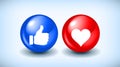 Like and heart. Vector illustration Royalty Free Stock Photo