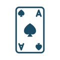 High quality dark blue ace of spades icon. Pictogram, icon set, illustration