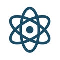 High quality dark blue atom, molecule icon