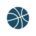 High quality dark blue basketball ball icon. Pictogram, sport, health