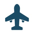 High quality dark blue flat aircraft, plane icon.