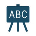 High quality dark blue flat alphabet board icon