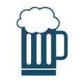 High quality dark blue flat beer icon