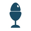 High quality dark blue flat boiled egg icon