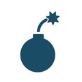 High quality dark blue flat bomb icon