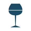 High quality dark blue flat bottle of wine icon