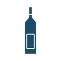 High quality dark blue flat bottle of wine icon