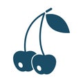 High quality dark blue flat cherry icon