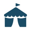High quality dark blue flat circus tent icon. Royalty Free Stock Photo