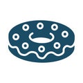 High quality dark blue flat donut icon