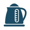 High quality dark blue flat electric kettle icon