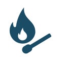 High quality dark blue flat fire icon