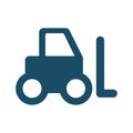 High quality dark blue flat forklift icon