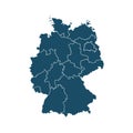 High quality dark blue flat Germany map Royalty Free Stock Photo