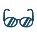 High quality dark blue flat glasses icon on white background