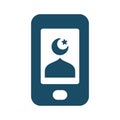 High quality dark blue flat islamic adhan application icon