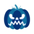 High quality dark blue flat jack o`lantern icon