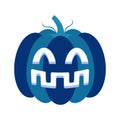 High quality dark blue flat jack o`lantern icon