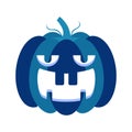 High quality dark blue flat jack o`lantern icon