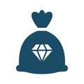 High quality dark blue flat jewelry bag icon