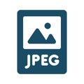 High quality dark blue flat jpeg file extension icon