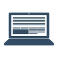 High quality dark blue flat laptop icon Royalty Free Stock Photo