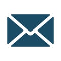 High quality dark blue flat letter, mail, message icon