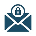 High quality dark blue flat locked mail, message icon