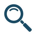 High quality dark blue flat magnifier icon