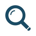 High quality dark blue flat magnifying glass icon