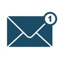 High quality dark blue flat message icon