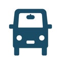 High quality dark blue flat minivan icon. Royalty Free Stock Photo