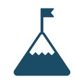 High quality dark blue flat mountain top icon