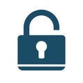 High quality dark blue flat padlock icon Royalty Free Stock Photo