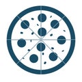 High quality dark blue flat pizza icon